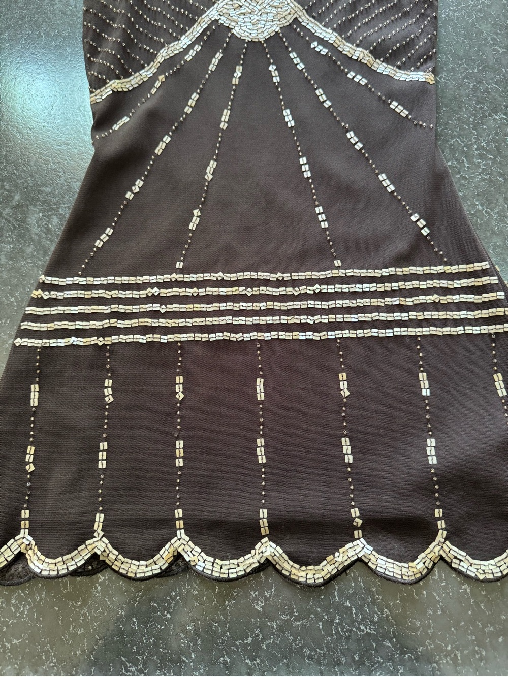 Vintage Arden B Dark Brown Beaded Camisole with Adjustable Straps - Picture 4 of 9